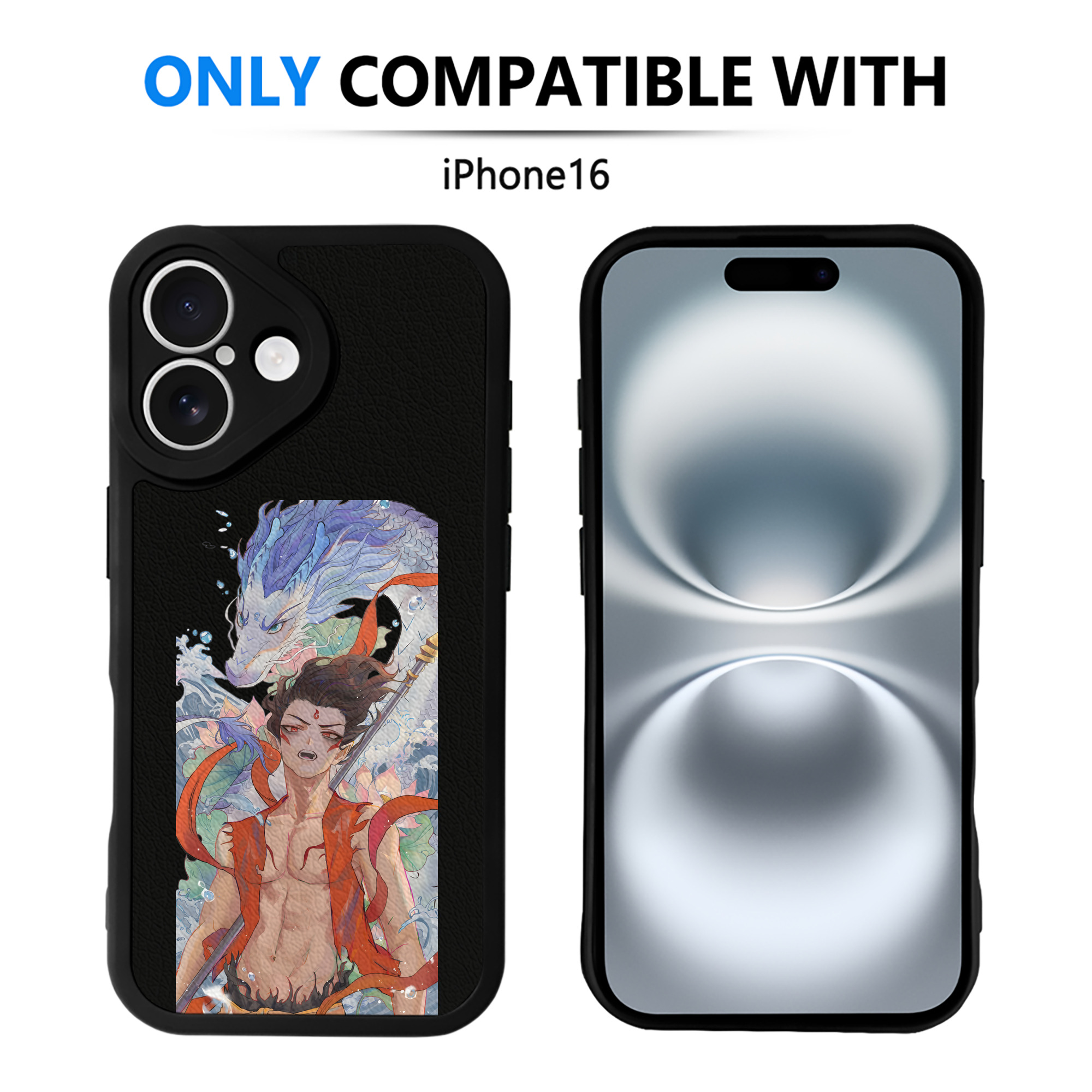 （画像用） Ne Zha 2 ナタ 魔童の大暴れ 【iPhone 16シリーズ対応】シリコンスマホケース（レザー調） 材質：シリコン